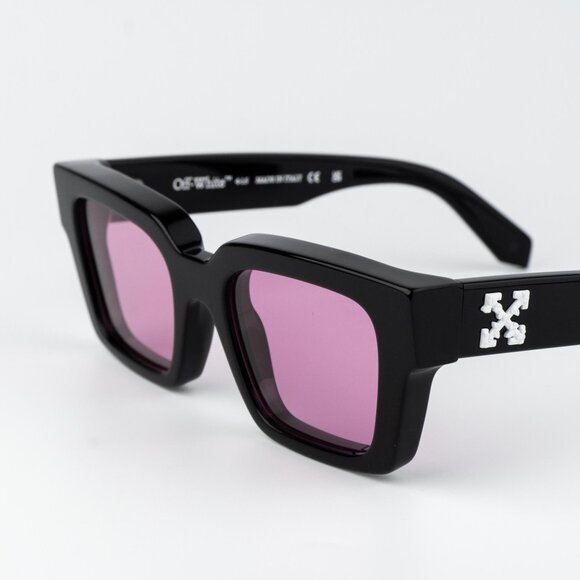 Off-White VIRGIL Women Sunglasses Black Pink Square OERI008 1030 NEW AUTHENTIC - Picture 5 of 12